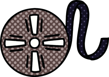 Bir insan tarafından çizilmiş bir film kasetinin çizgi romanı.