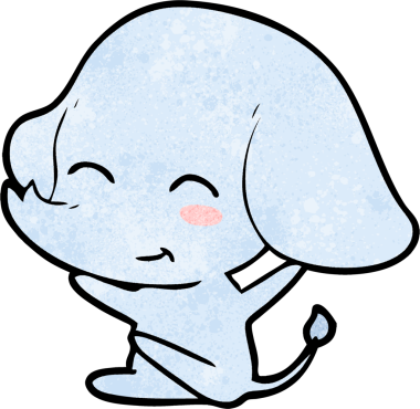 Bir insan tarafından çizilmiş şirin bir fil.