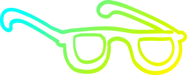 Bir insan tarafından çizilmiş çizgi film gözlüklerinin soğuk gradyan çizgileri.