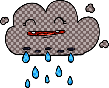 Bir insan tarafından çizilmiş karalama yağmur bulutu