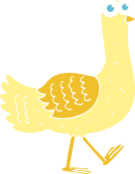 Bir insan tarafından çizilen kuşun düz renk çizimi