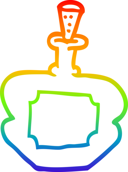 Bir insan tarafından çizilmiş karikatür parfüm şişesinin çizimi.