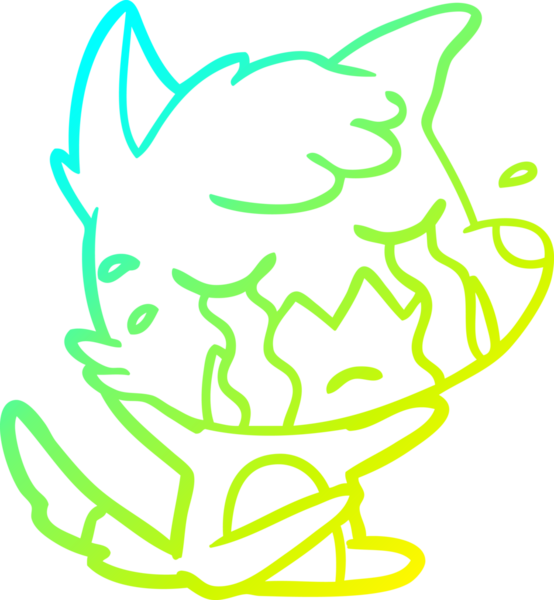 Bir insan tarafından çizilmiş ağlayan tilki çizgi filmi.