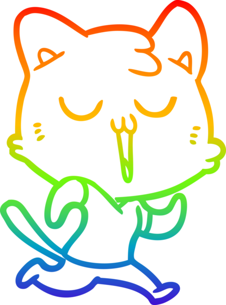 gökkuşağı gradyan çizgi çizimi bir insan tarafından çizilmiş bir çizgi film kedisi