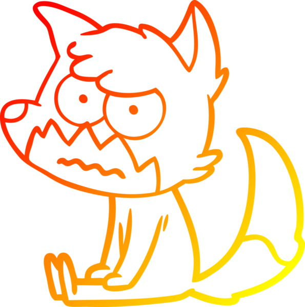 Bir insan tarafından çizilmiş kızgın tilki çizgi çizimi.