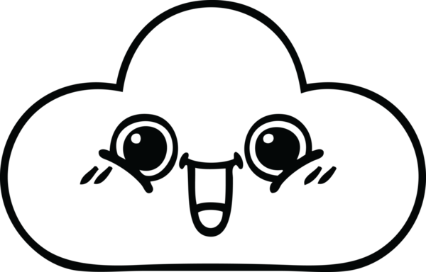 Bir insan tarafından çizilmiş bir bulutun çizgi çizimi