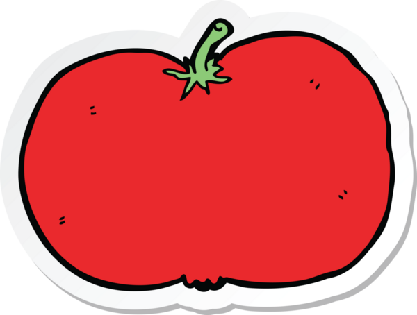 Bir insan tarafından çizilmiş bir domates etiketi.