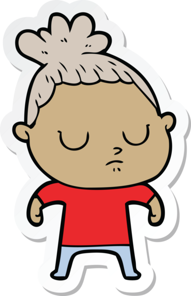 Bir insan tarafından çizilmiş bir karikatür çıkartması.