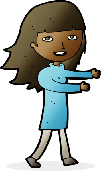 Bir insan tarafından çizilmiş mutlu bir kız.