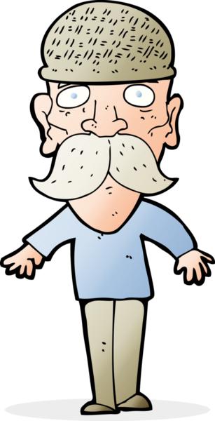 Bir insan tarafından çizilmiş kış şapkası takan çizgi film adamı.