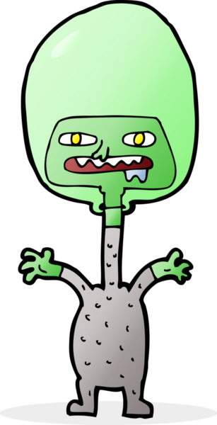 Bir insan tarafından çizilmiş uzaylı çizgi filmi.