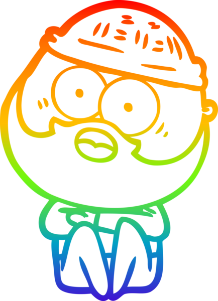 Gökkuşağı gradyan çizgi çizimi Bir insan tarafından çizilen sakallı adam şaşırttı