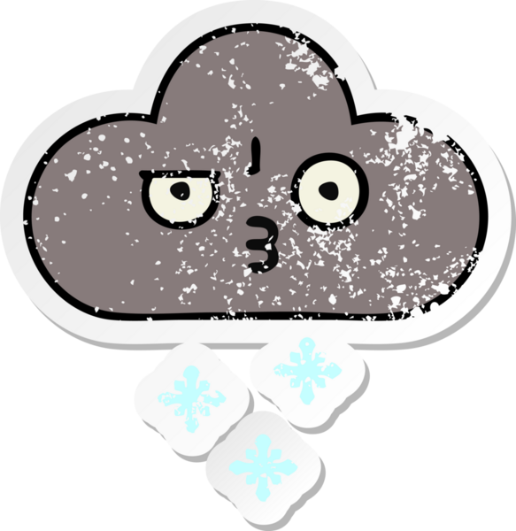 Bir insan tarafından çizilmiş fırtına bulutu gibi tatlı bir karikatür çıkartması.