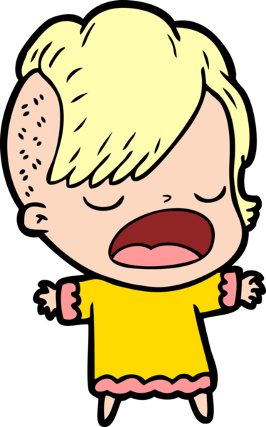 Bir insan tarafından çizilmiş havalı hippi kız çizgi filmi.