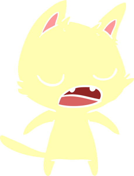 Konuşan kedi düz renkli çizgi film Bir insan tarafından çizildi