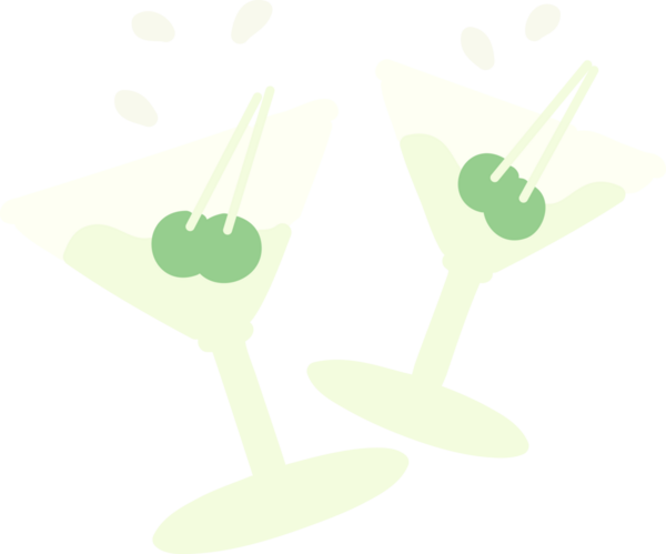 Bir insan tarafından çizilen martini bardakları.