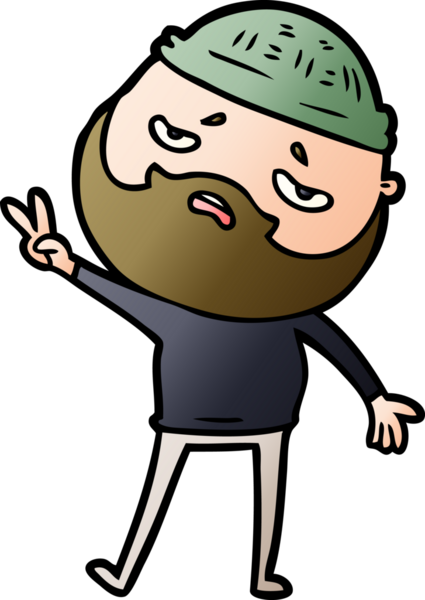 Bir insan tarafından çizilmiş sakallı endişeli bir adam.