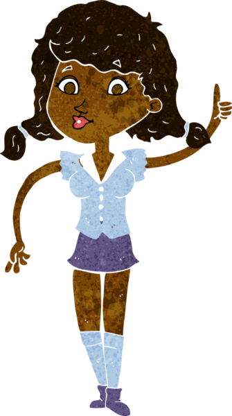 Bir insan tarafından çizilmiş güzel bir kadın çizgi filmi.