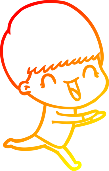 Bir insan tarafından çizilmiş mutlu çizgi film çocuğu çizimi.