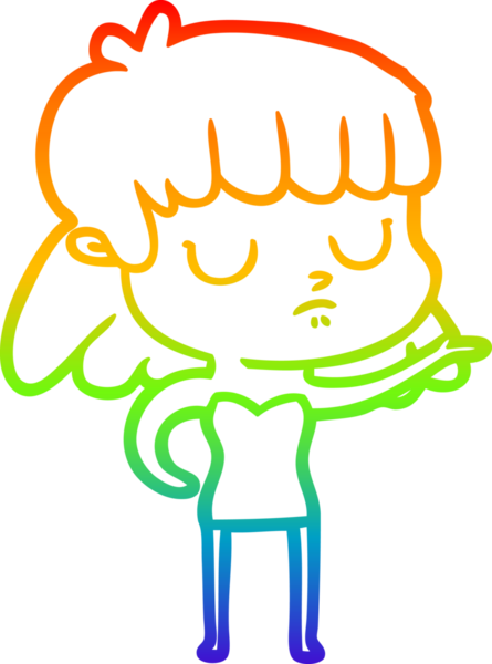 gökkuşağı gradyan çizgi çizimi bir insan tarafından çizilmiş ilgisiz bir kadın