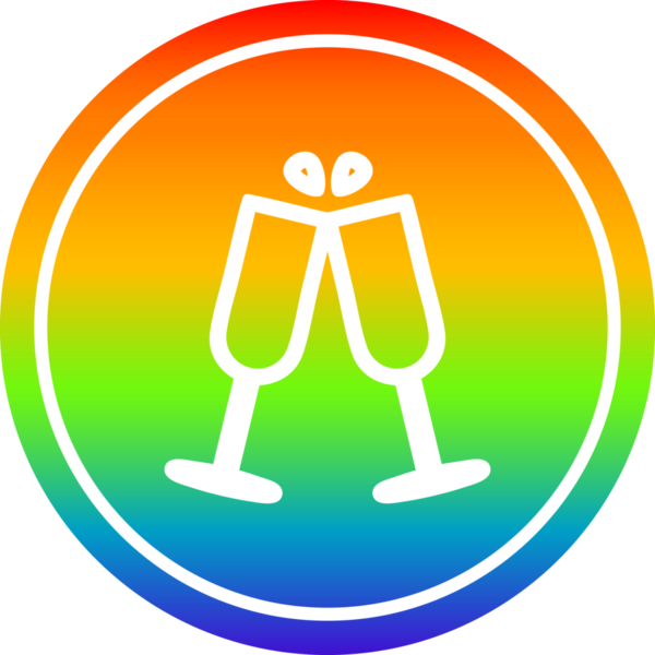 Bir insan tarafından çizilmiş gökkuşağı gradyanı olan dairesel simge kaldırıldı