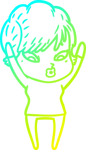 Bir insan tarafından çizilmiş bir karikatür kadın çizimi.