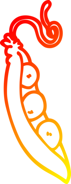 Bir insan tarafından kabuk içinde çizilmiş bir bezelyenin sıcak çizgi çizimi