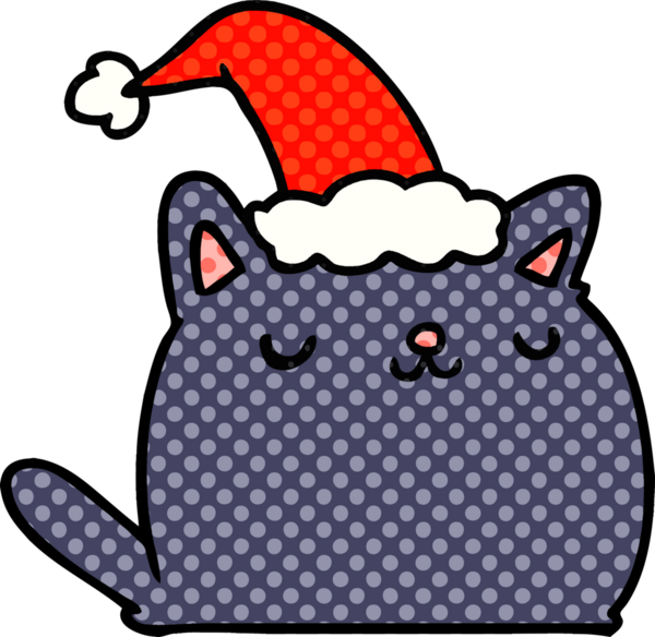 Bir insan tarafından çizilmiş kawaii kedisinin el çizimi karikatürü.