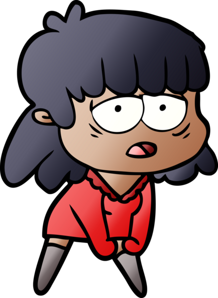 Bir insan tarafından çizilmiş yorgun bir kadın.