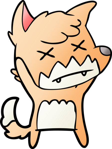 Bir insan tarafından çizilmiş şaşı tilki.