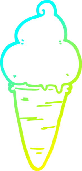 Bir insan tarafından çizilmiş dondurmanın soğuk gradyan çizgisi.