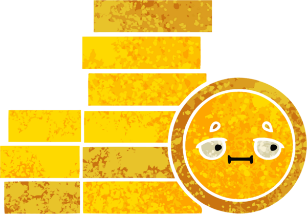 Bir insan tarafından çizilmiş paraların retro illüstrasyon tarzı karikatürü