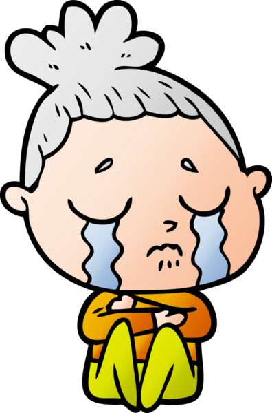 Bir insan tarafından çizilmiş, ağlayan bir karikatür.