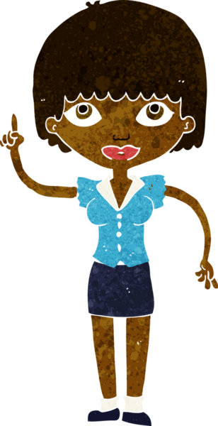 Bir insan tarafından çizilmiş bir fikri olan karikatür kadın.