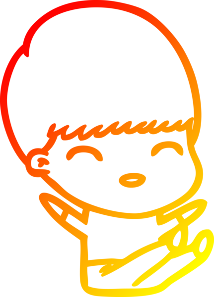 Bir insan tarafından çizilmiş mutlu çizgi film çocuğu çizimi.