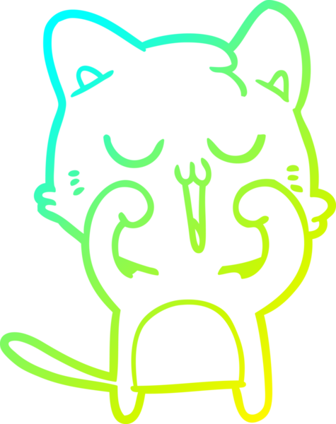 Bir insan tarafından çizilmiş çizgi film kedisinin soğuk çizgi çizimi.