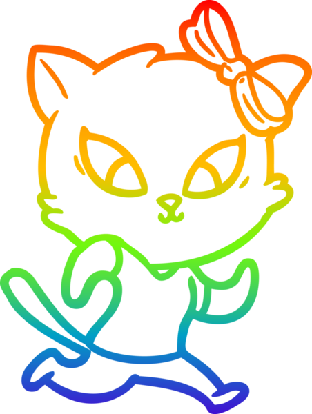 gökkuşağı gradyanı çizimi bir insan tarafından çizilmiş çizgi film kedisi