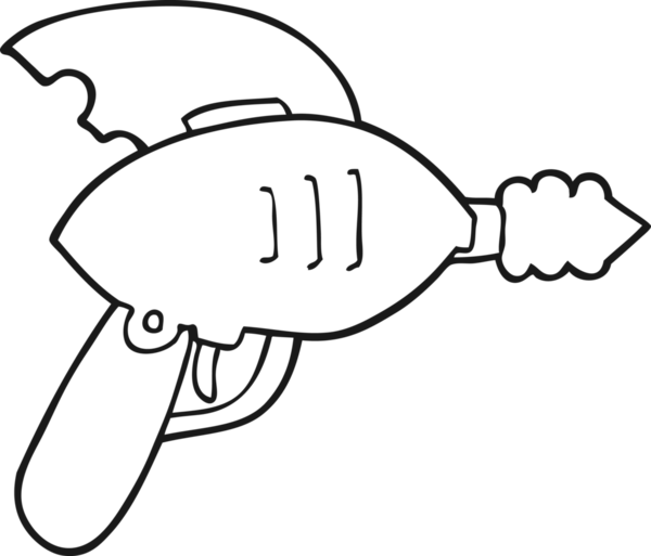 Bir insan tarafından çizilmiş bir ışın tabancası.