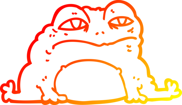 Bir insan tarafından çizilmiş sıcak çizgi karakurbağası çizimi