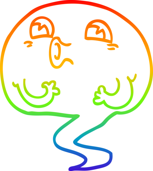 Bir insan tarafından çizilmiş bir çizgi film hayaletinin çizimi.