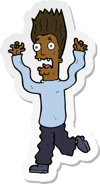 Bir insan tarafından çizilmiş bir karikatürün çıkartması.