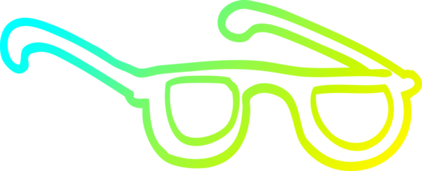 Bir insan tarafından çizilmiş çizgi film gözlüklerinin soğuk gradyan çizgileri.