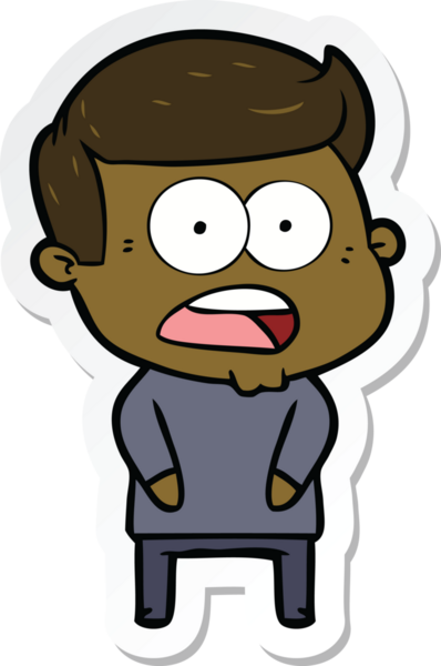 Bir insan tarafından çizilmiş bir karikatür çıkartması.