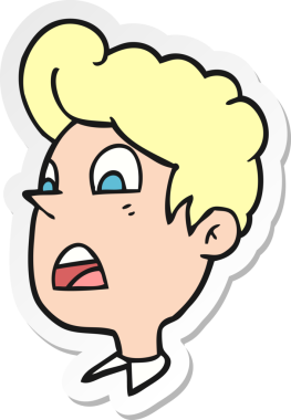 Bir insan tarafından çizilmiş bir karikatür çıkartması.