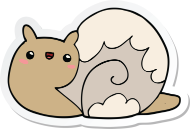 Bir insan tarafından çizilmiş şirin bir salyangozun çıkartması.