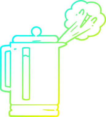 Bir insan tarafından kaynatılan elektrikli su ısıtıcısının soğuk gradyan çizimi