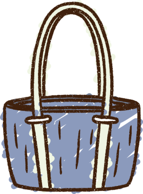 Bir insan tarafından çizilen el çantası tebeşiri