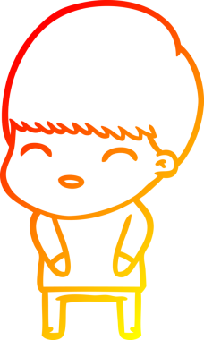 Bir insan tarafından çizilmiş mutlu çizgi film çocuğu çizimi.