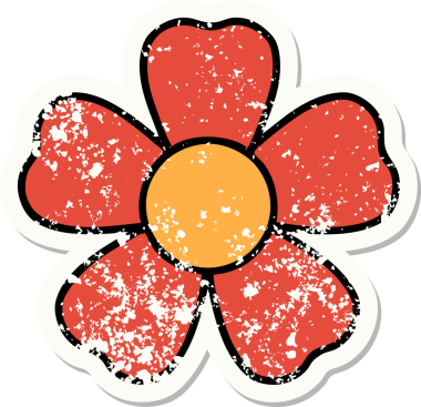 Bir insan tarafından çizilmiş geleneksel bir çiçek stili dövmesi.