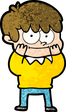 Bir insan tarafından çizilmiş mutlu çizgi film adamı.